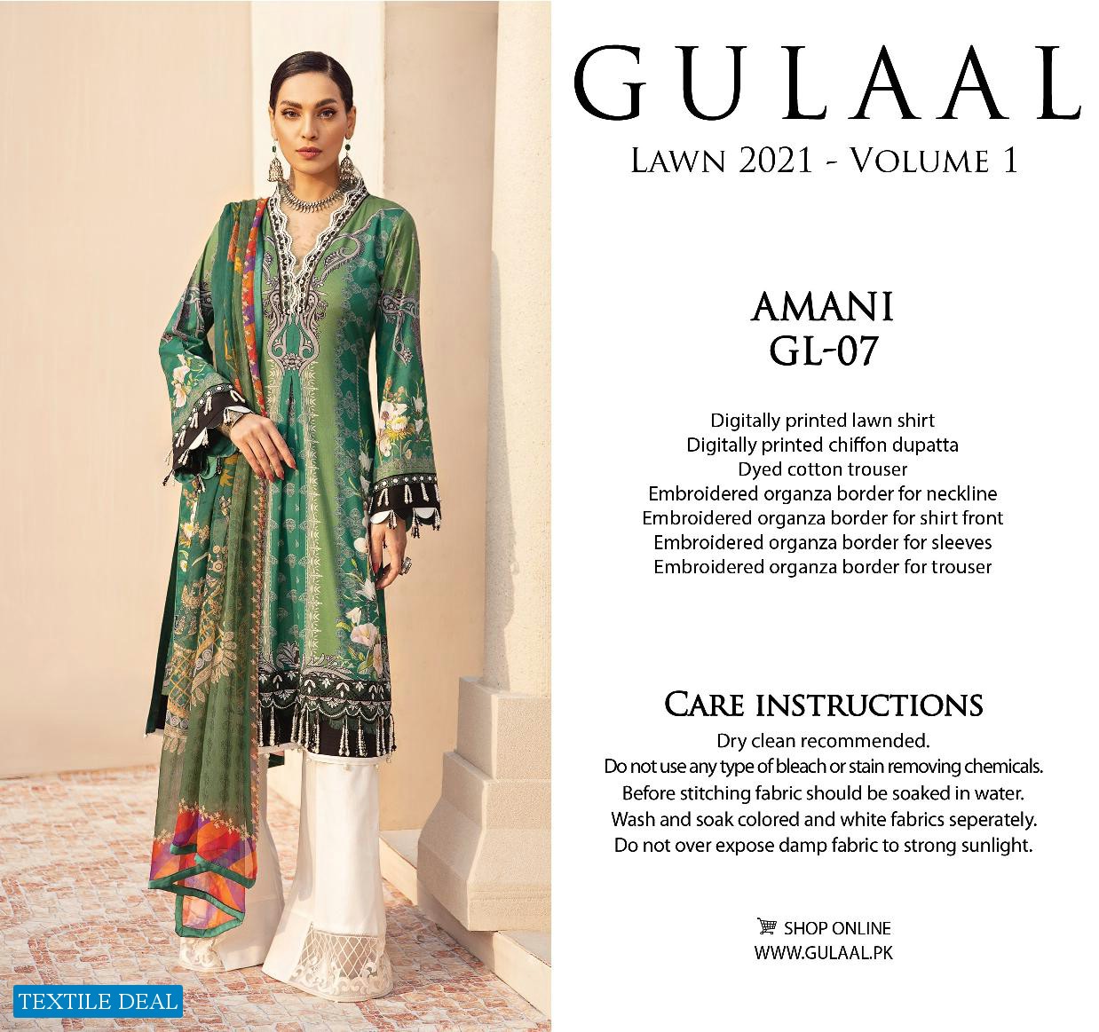 Gulaal Lawn 2021 Wholesale Lawn Embroidered Pakistani Dress