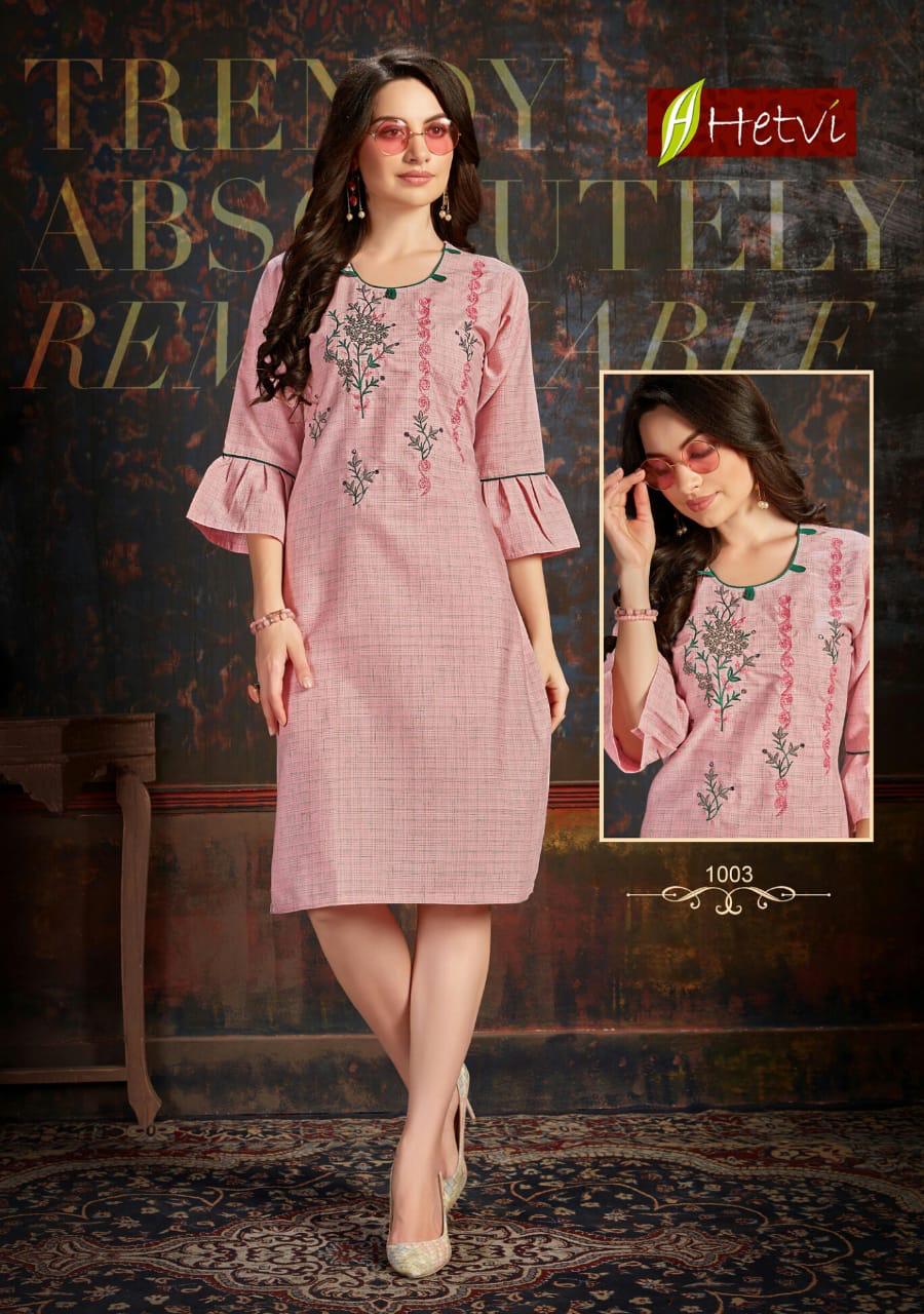 HETVI LAUNCH SUHANI BOMBAY RAYON EMBROIDERY WORK PRETTY LOOK KURTI EXPORTER