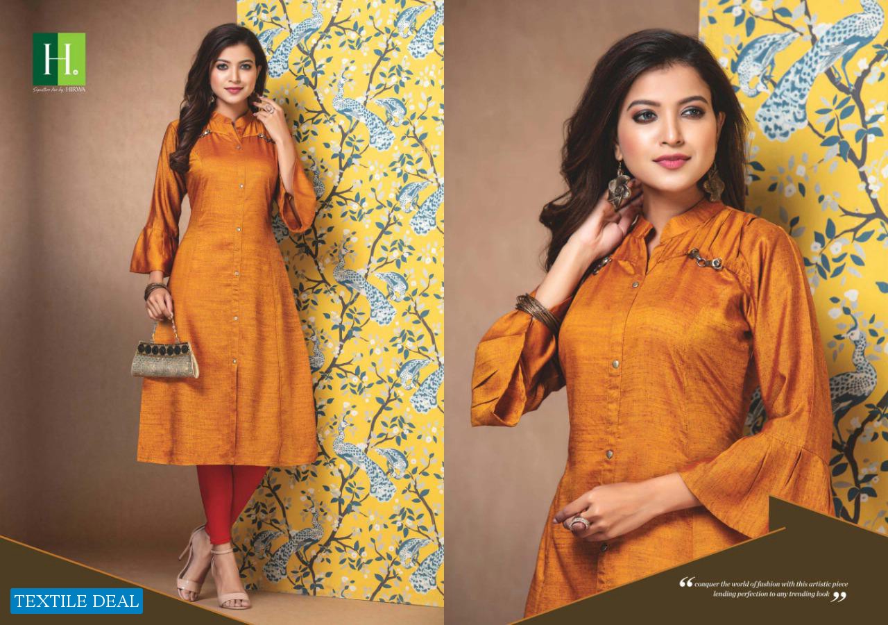 HIRWA PRESENT ALEXA VOL 2 RAYON RAW SILK CASUAL KURTI ONLINE SHOPPING IN SURAT