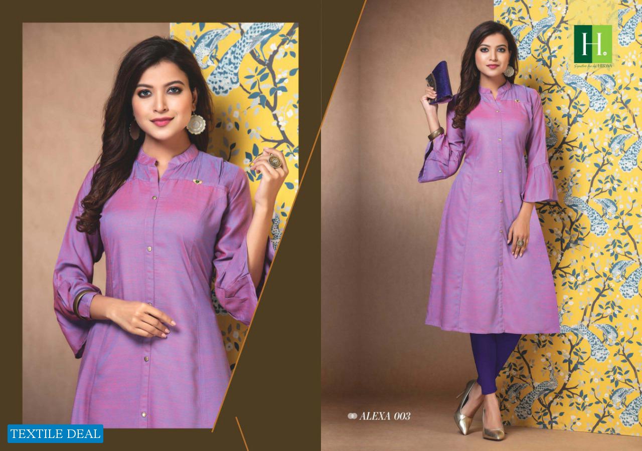 HIRWA PRESENT ALEXA VOL 2 RAYON RAW SILK CASUAL KURTI ONLINE SHOPPING IN SURAT
