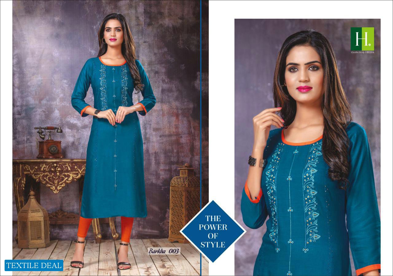 HIRWA PRESENT BARKHA VOL 6 RAYON SIMPLE SOBAR UNIQUE KURTI WHOLESALER