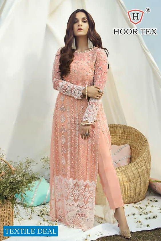 HOOR TEX 19020 COLOUR NET EMBROIDERY PAKISTANI BEST PRICE SALWAR KAMEEZ
