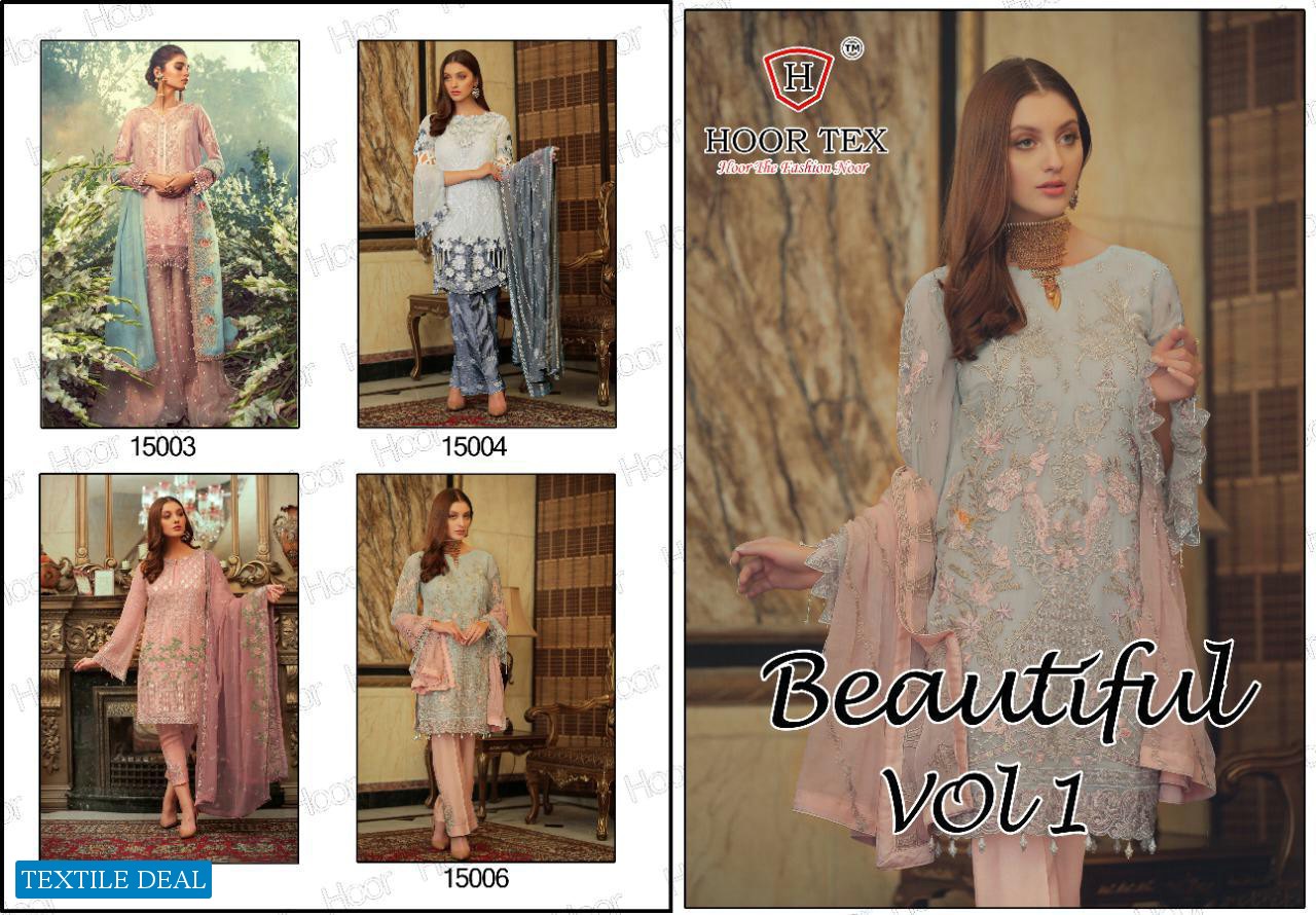 HOOR TEX BEAUTIFUL VOL 1 GEORGETTE WORK PAKISTANI SUITS COLLECTION