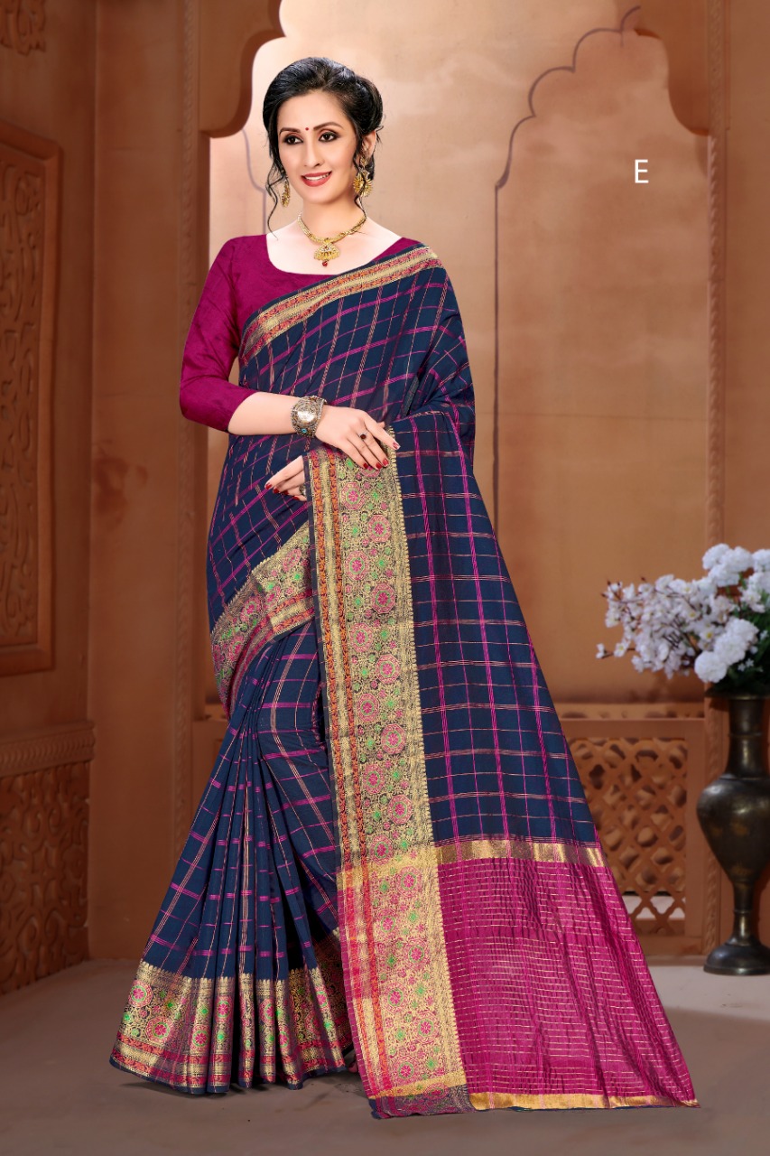 HOT LADY BY RANJNA SAREE SIFT COTTON CHECKS PATTERN EXCELLENT SAREE CATALOGS