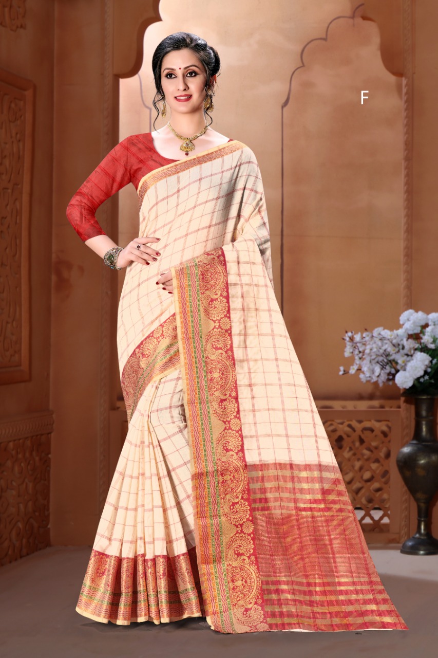 HOT LADY BY RANJNA SAREE SIFT COTTON CHECKS PATTERN EXCELLENT SAREE CATALOGS