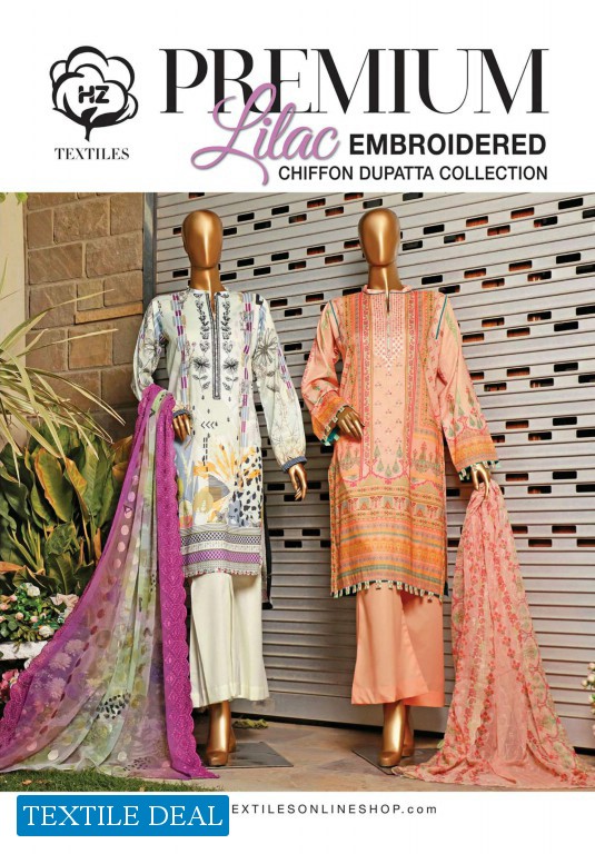 HZ Premium Lilac Lawn Collection 2021 Wholesale Pakistani Dress