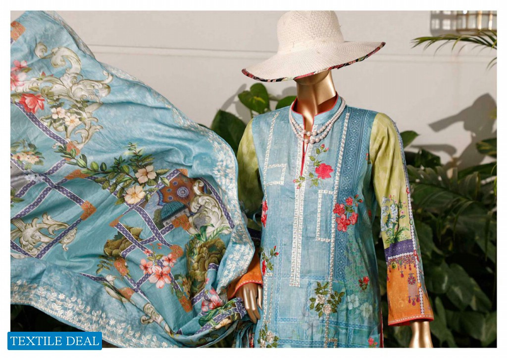 HZ Textile Premium Digital Embroidered Collection Wholesale branded Pakistani Salwar Suits