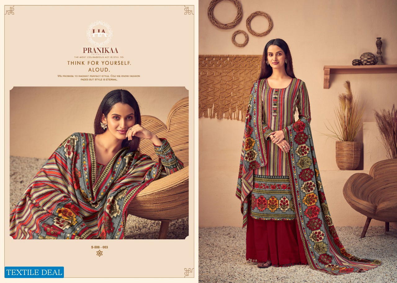 Harshit Pranikaa Wholesale Pure Wool Pashmina Winter Dress Material