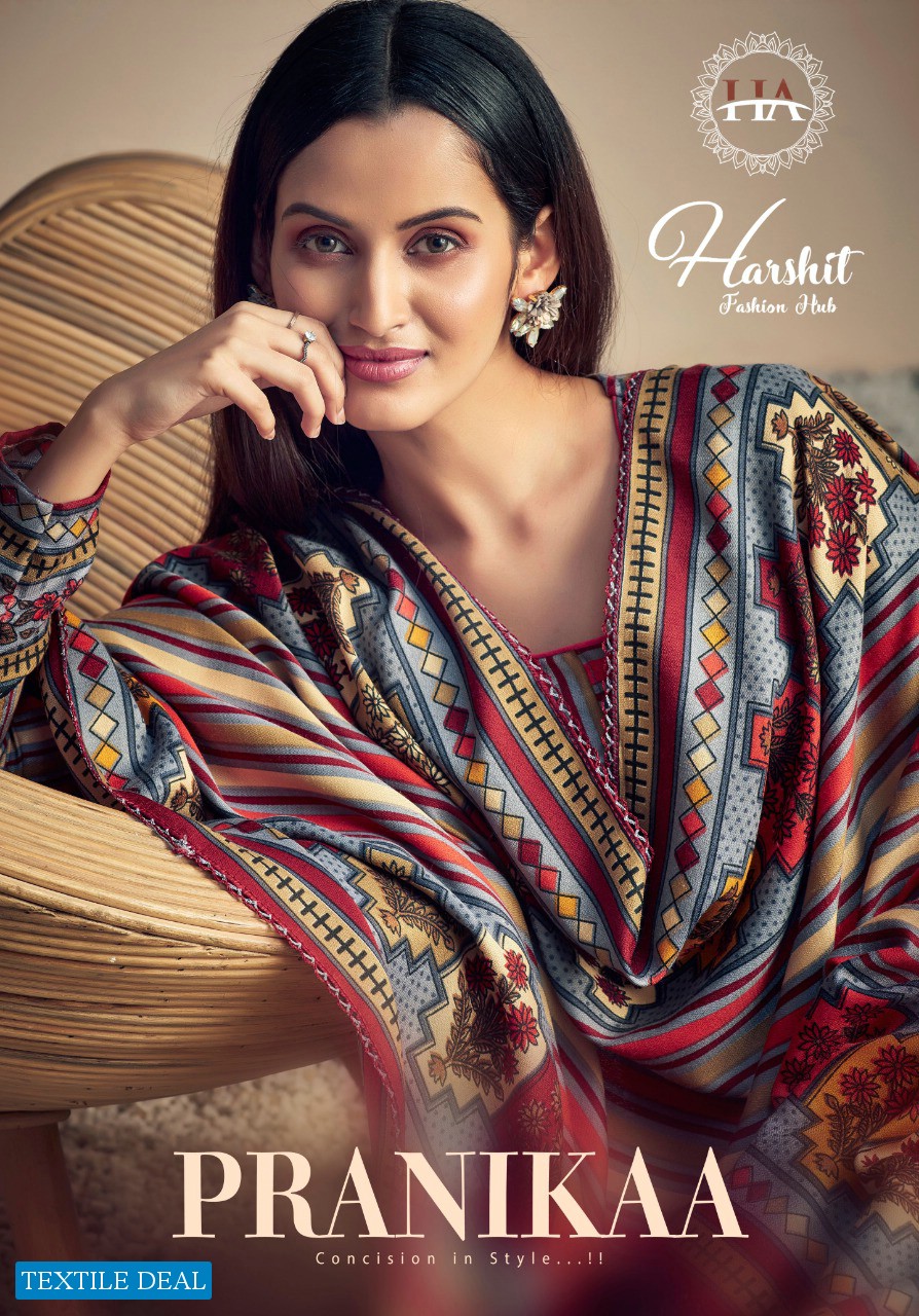 Harshit Pranikaa Wholesale Pure Wool Pashmina Winter Dress Material