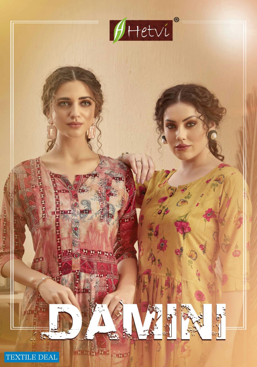 Hetvi Damini Wholesale Reyon Print Kurtis