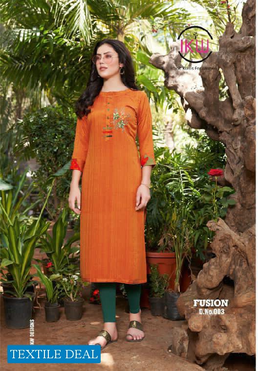 IKW Fusion Vol-2 Wholesale Long Work Kurtis Catalogs