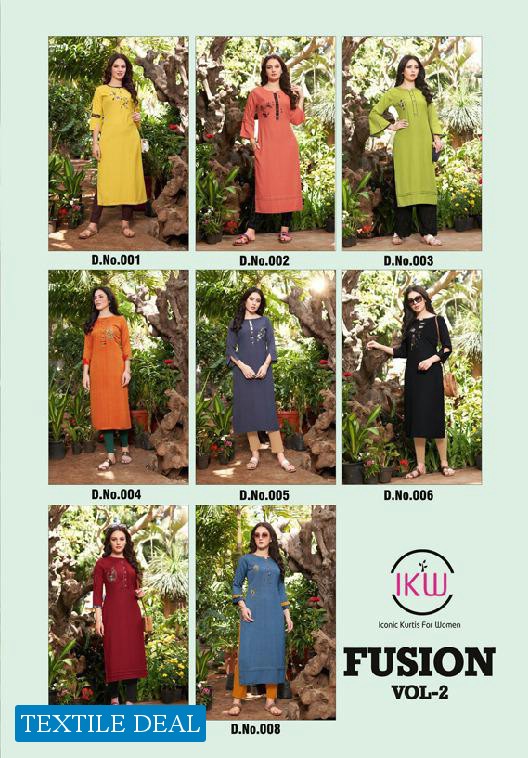 IKW Fusion Vol-2 Wholesale Long Work Kurtis Catalogs