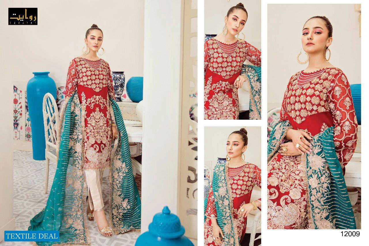 IMROZIA CHIFFON 2020 BY RAWAYAT GEORGETTE HEAVY EMBROIDERY PAKISTANI SALWAR SUITS