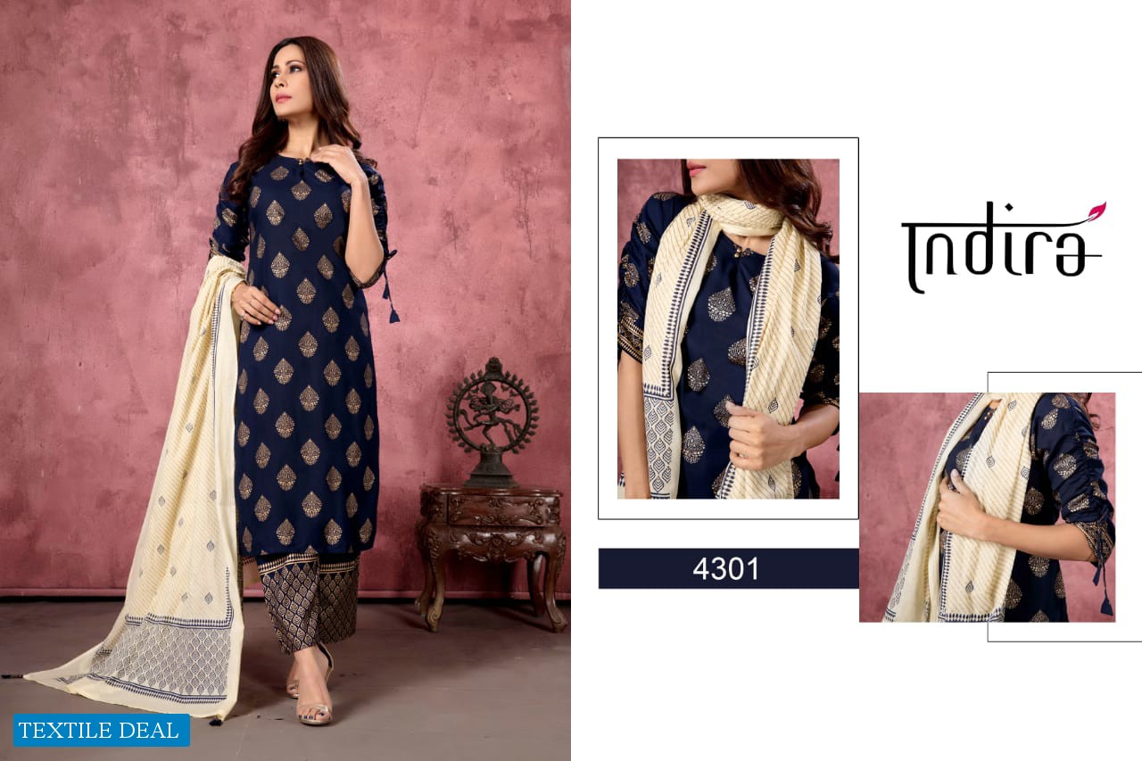 INDIRA APPARELS LAUNCH AFREEN READYMADE LIVA RAYON SALWAR SUITS EXPORTER IN SURAT