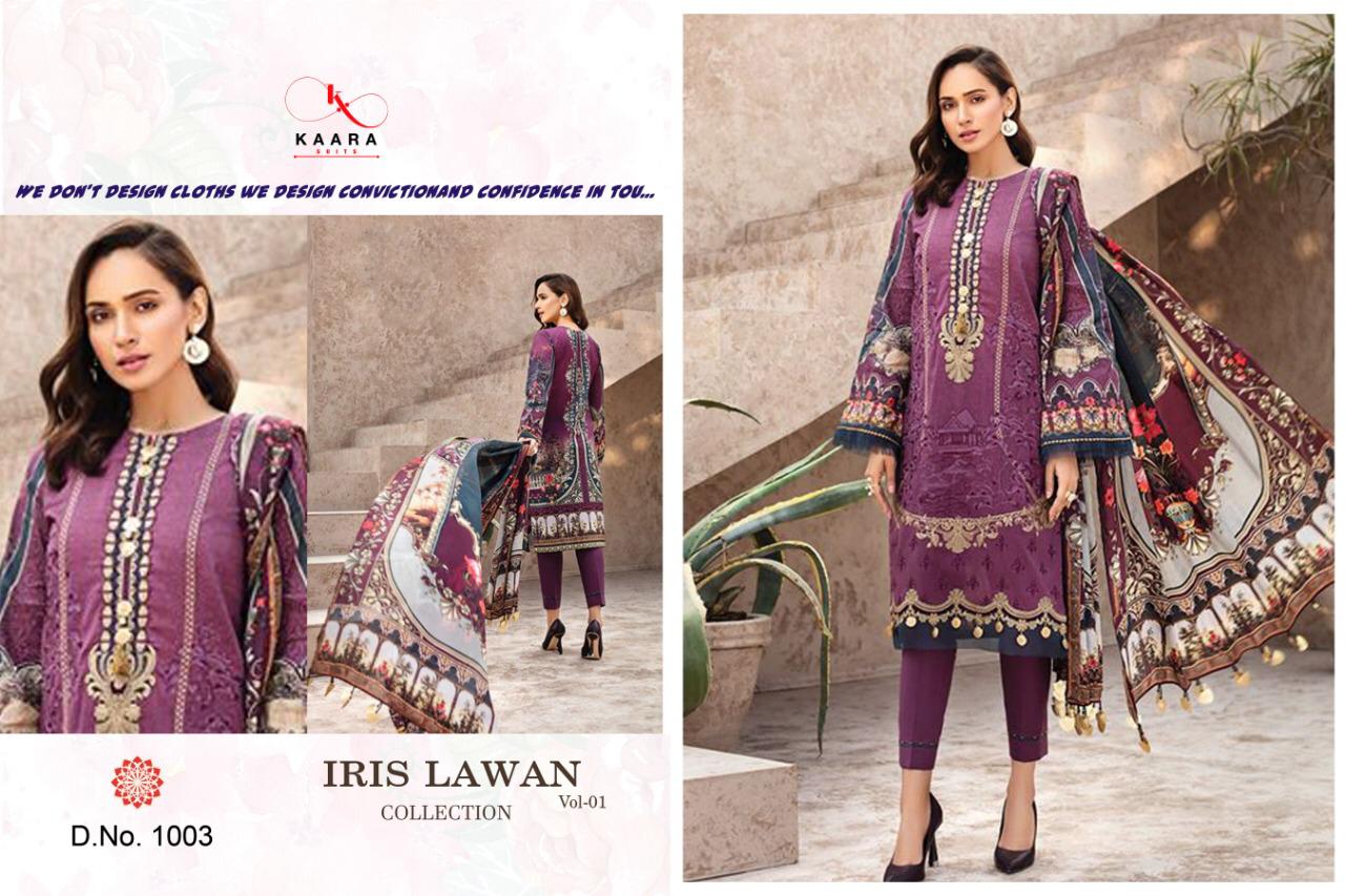IRIS VOL 1 KAARA SUITS JAM SILK PAKISTANI DRESS MATERIALS CONCEPT