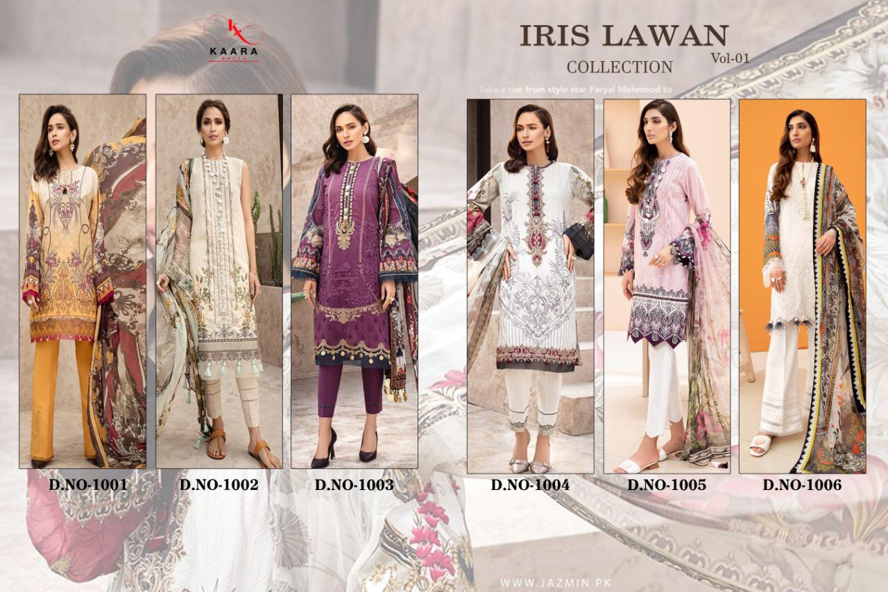 IRIS VOL 1 KAARA SUITS JAM SILK PAKISTANI DRESS MATERIALS CONCEPT