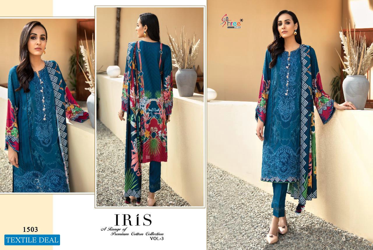 IRIS VOL 3 BY SHREE FAB JAM COTTON PRINT PAKISTANI SALWAR KAMEEZ CONCEPT IN SURAT MARKET