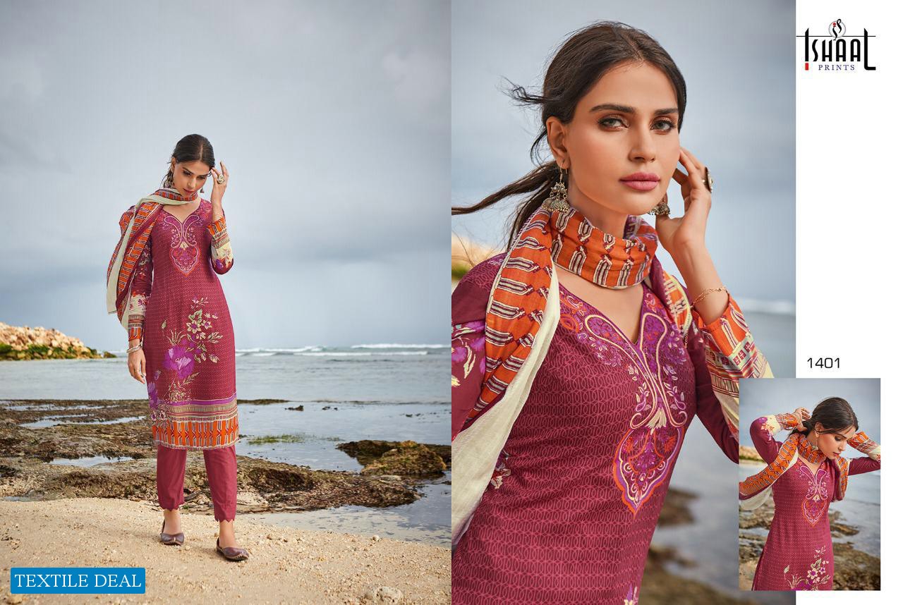 ISHAAL PRINTS GULMOHAR VOL 14 LAWN PRINTED LADIES SUITS WHOLESALER EXPORTER