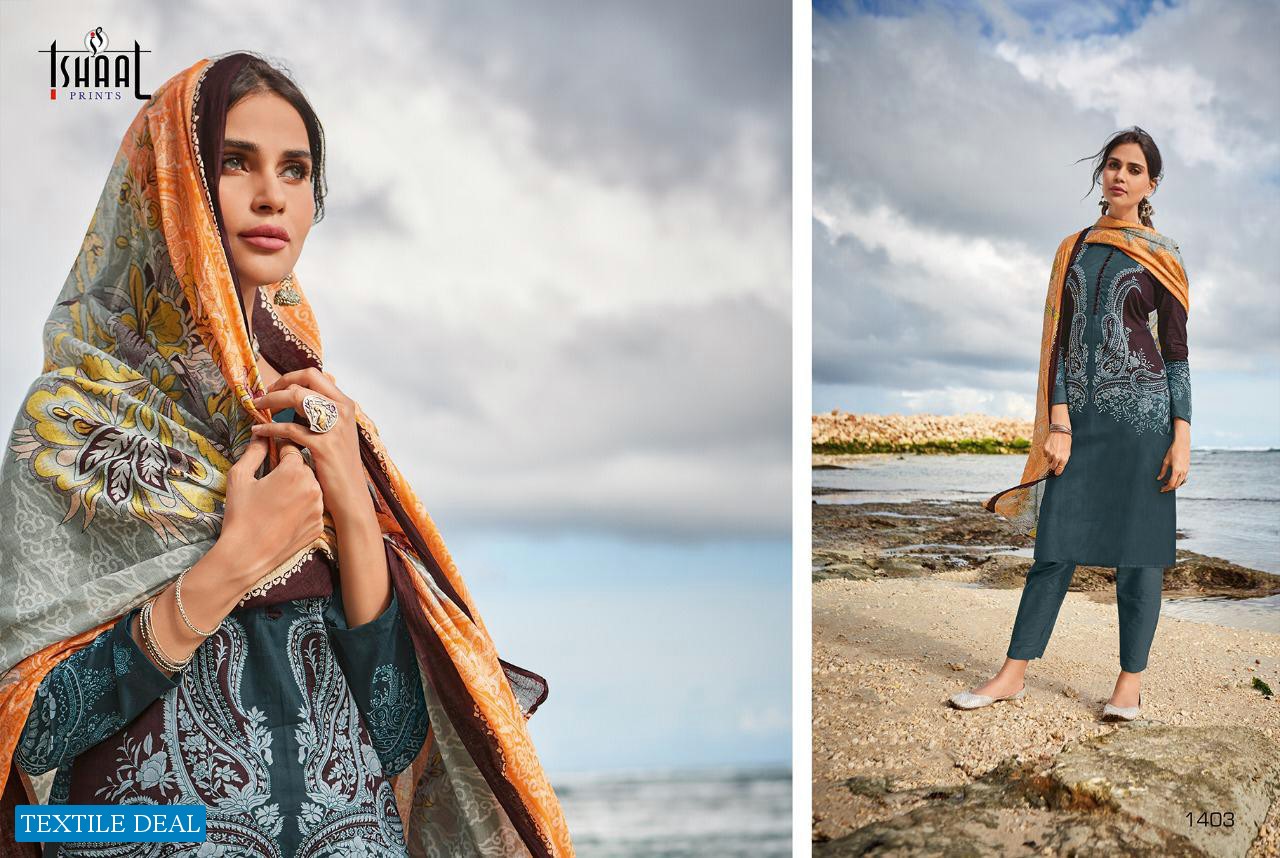 ISHAAL PRINTS GULMOHAR VOL 14 LAWN PRINTED LADIES SUITS WHOLESALER EXPORTER