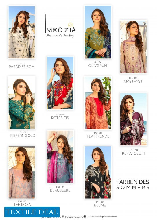 Imrozia Farben Des Sommers Wholesale Branded Pakistani Dress