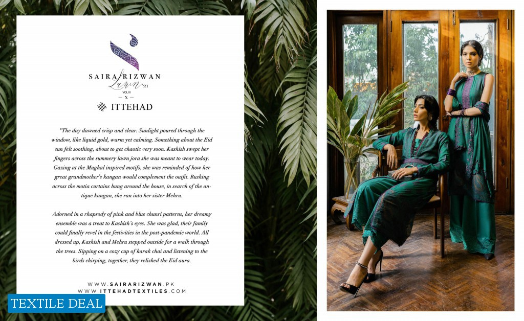 Ittehad Saira Rizwan Lawn 2021 Wholesale Original Pakistani Dress
