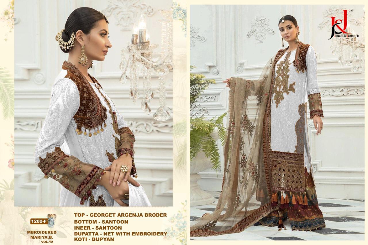 J AND J MBROIDERED MARIYA B VOL 12 GEORGETTE PAKISTANI SALWAR KAMEEZ
