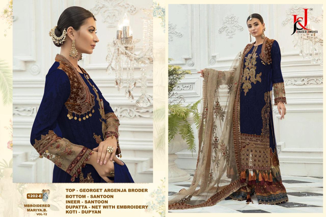 J AND J MBROIDERED MARIYA B VOL 12 GEORGETTE PAKISTANI SALWAR KAMEEZ