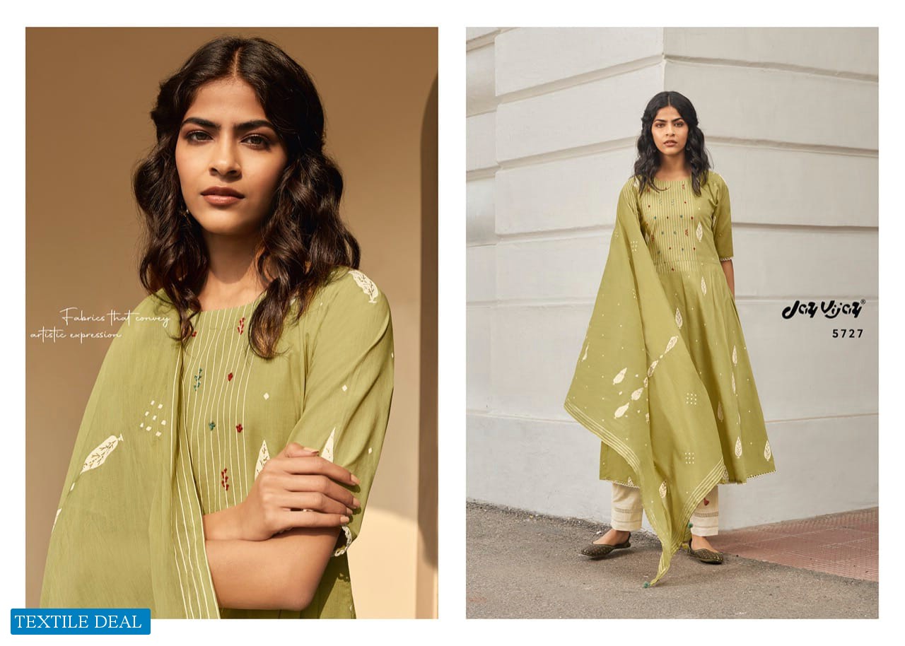 JAY VIJAY NAZAARA COTTON GOLD PRINT 5721-5730 SERIES CLASSY LOOK SALWAR SUITS