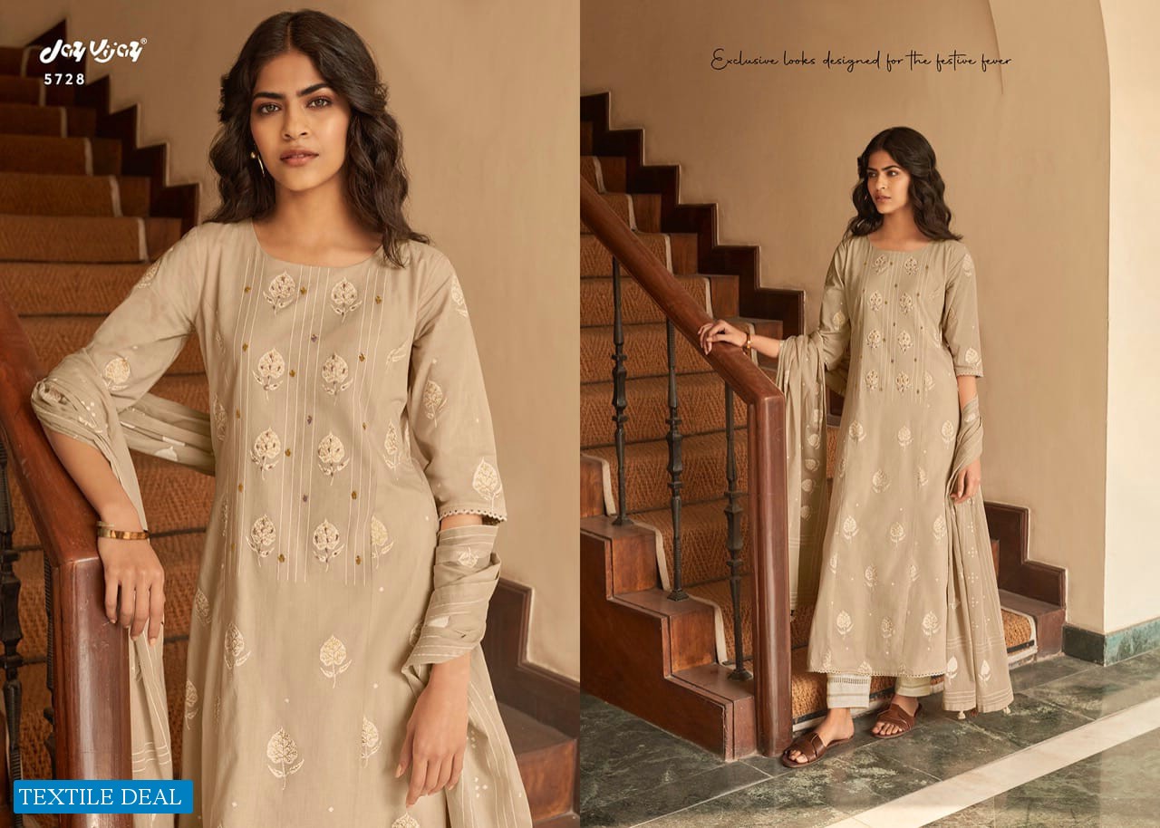 JAY VIJAY NAZAARA COTTON GOLD PRINT 5721-5730 SERIES CLASSY LOOK SALWAR SUITS