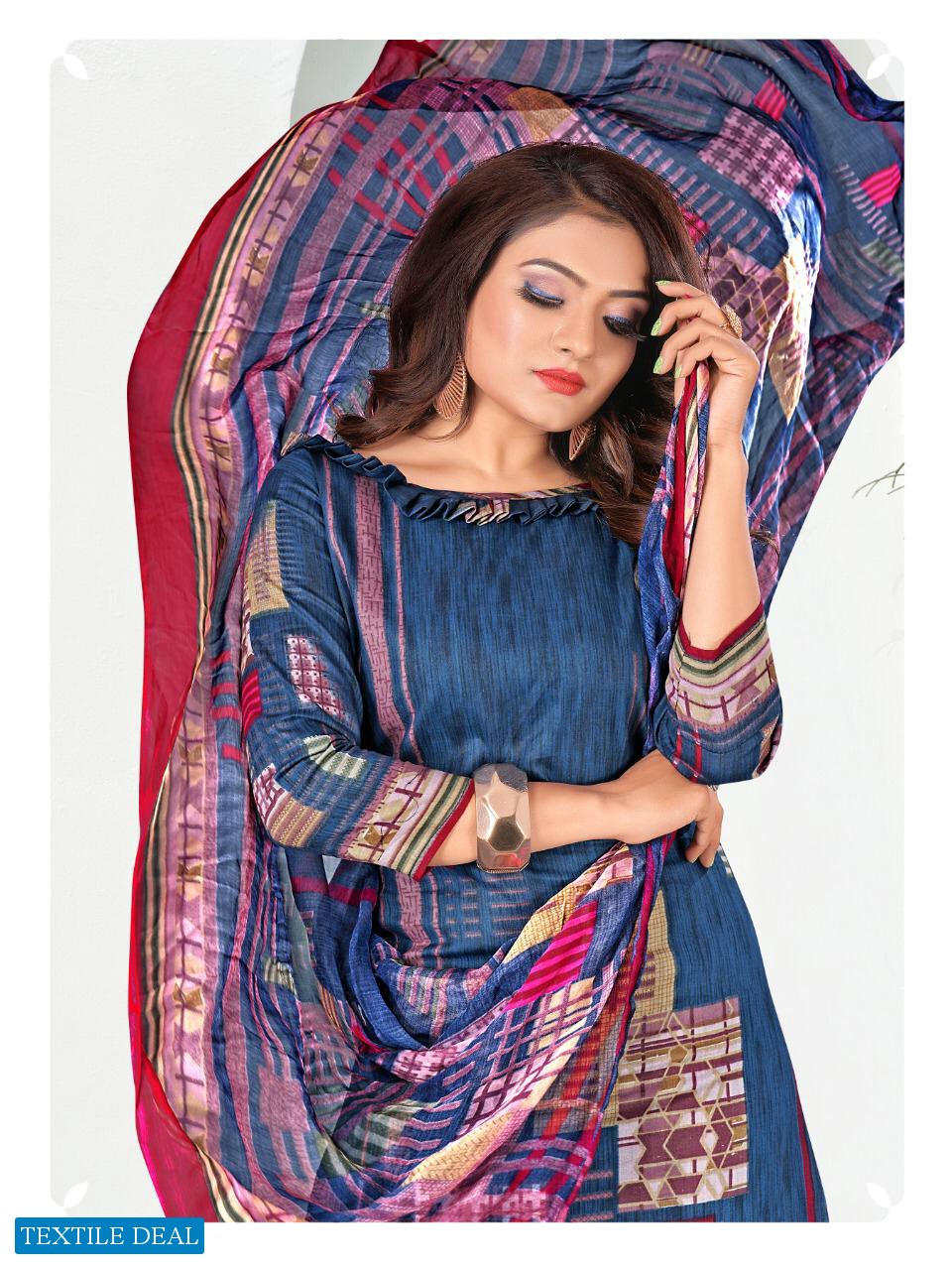 JBT Royal Touch Cambric Pure Dupatta Dress Material