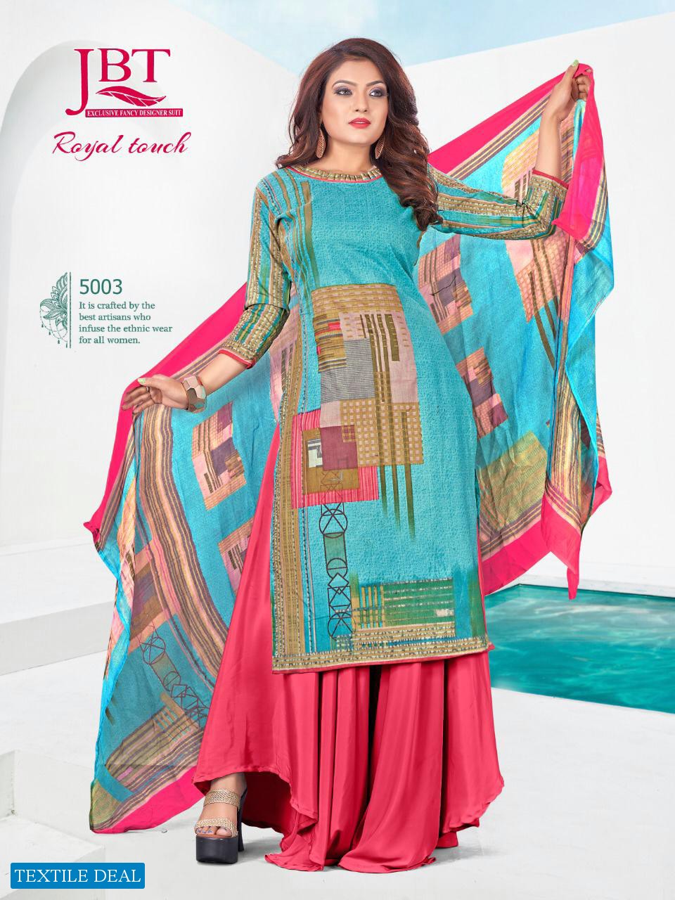 JBT Royal Touch Cambric Pure Dupatta Dress Material