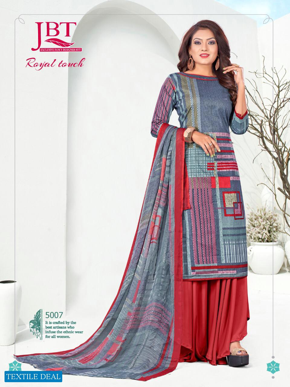 JBT Royal Touch Cambric Pure Dupatta Dress Material