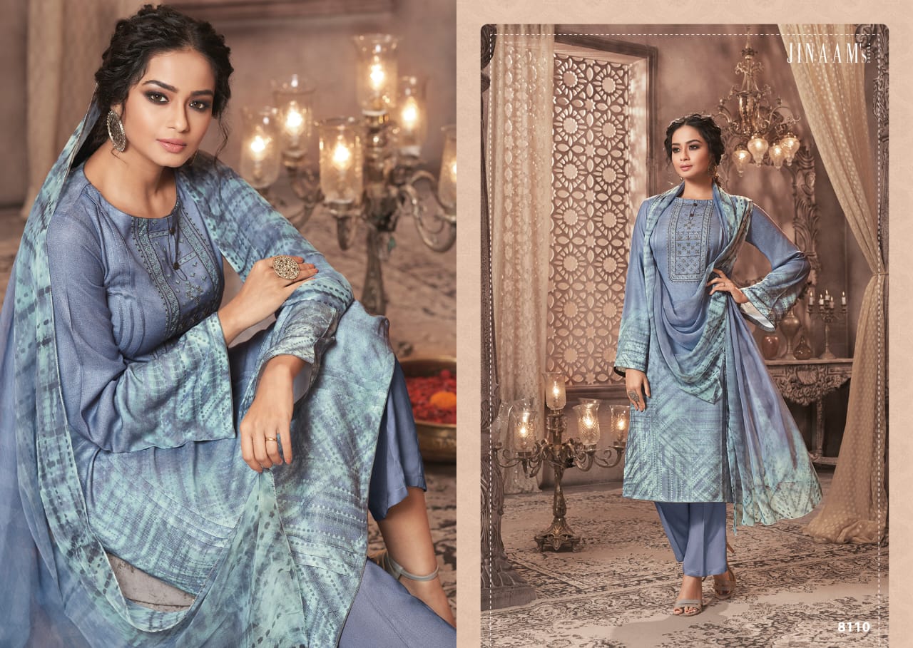 JINAAM SHIBORI PASHMINA EMBROIDERED SALWAR KAMEEZ FOR WINTER WEAR