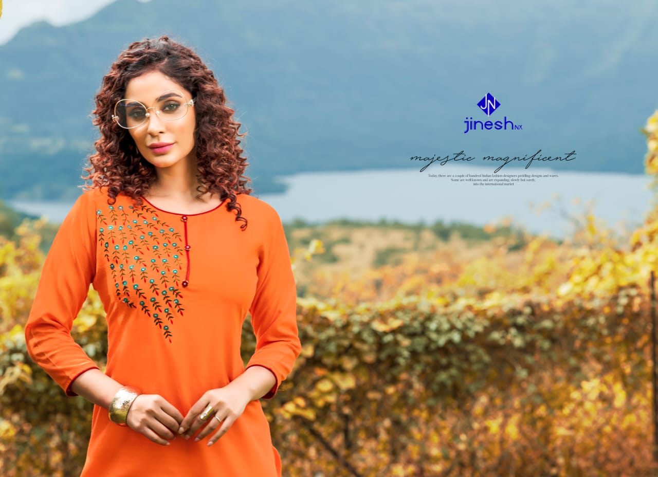 JINESH NX AASHIQUI PLUS VOL 1 ROOBY SLUB FORMAL WEAR KURTI AT CHEAPEST PRICE
