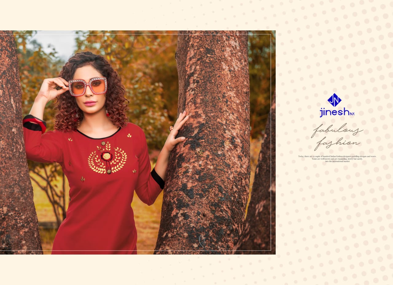 JINESH NX AASHIQUI PLUS VOL 1 ROOBY SLUB FORMAL WEAR KURTI AT CHEAPEST PRICE