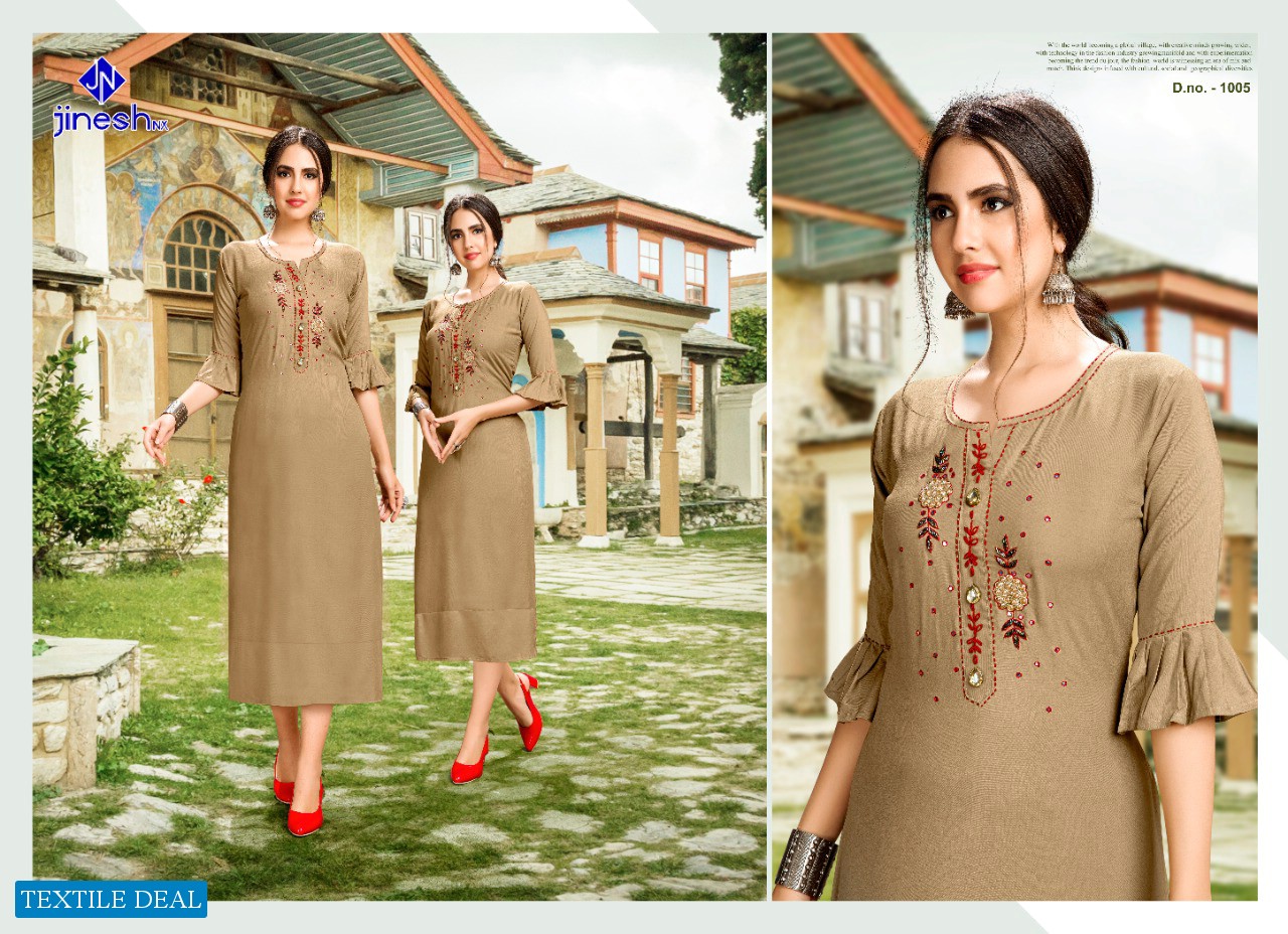 JINESH NX LAUNCH NAKASHI VOL 1 RAYON EXCLUSIVE KURTI COLLECTION