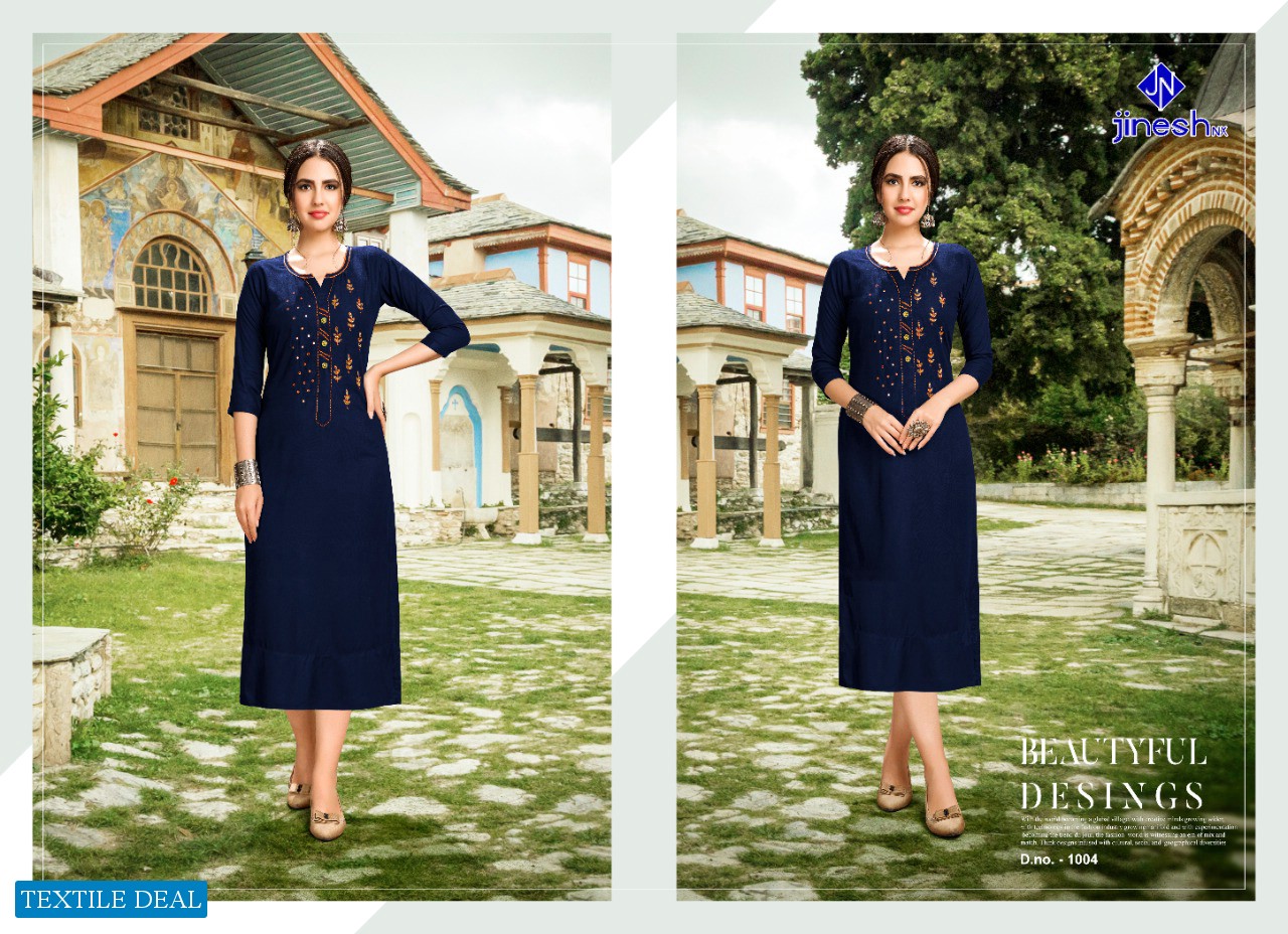 JINESH NX LAUNCH NAKASHI VOL 1 RAYON EXCLUSIVE KURTI COLLECTION