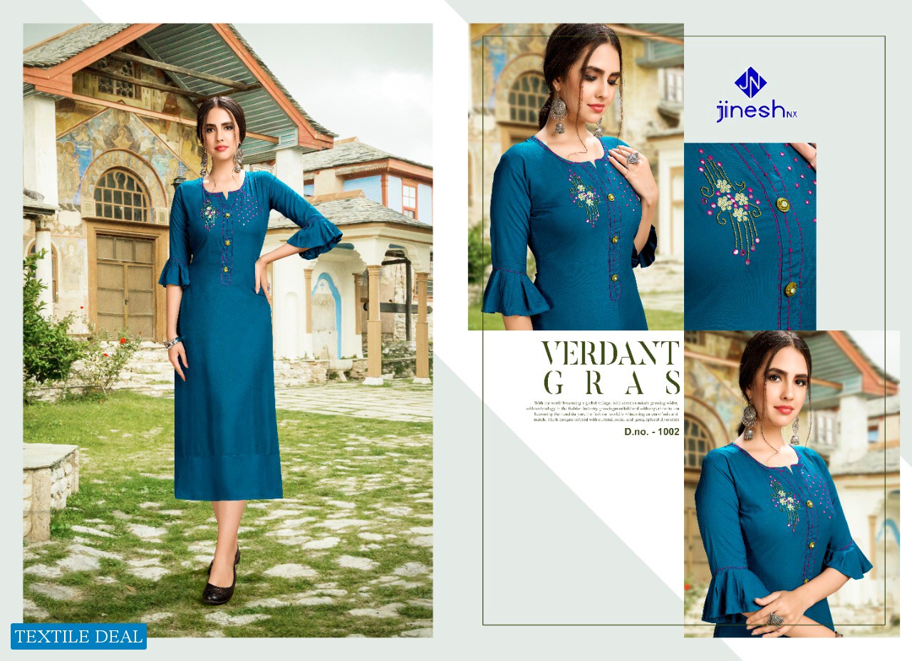 JINESH NX LAUNCH NAKASHI VOL 1 RAYON EXCLUSIVE KURTI COLLECTION