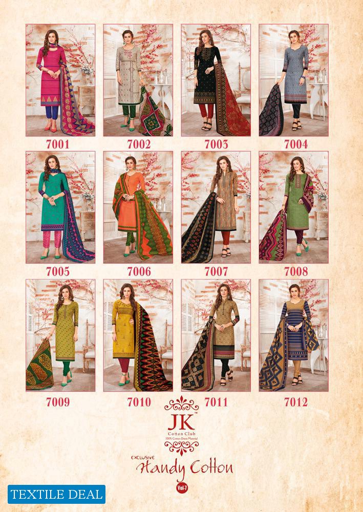 JK Handy Cotton Vol-7 Wholesale Shopping Dress Material