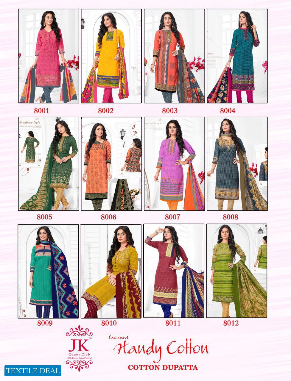 JK Handy Cotton Vol-8 Wholesale formal Dress Material