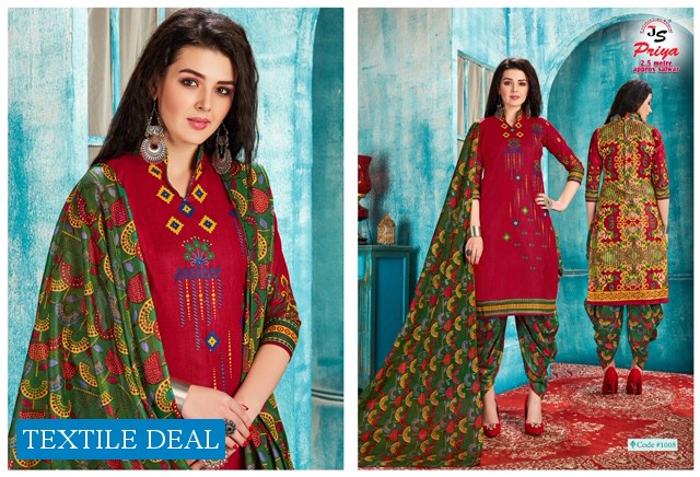 JS Priya Sabinah Karachi Cotton Wholesale Shopping Dress Material