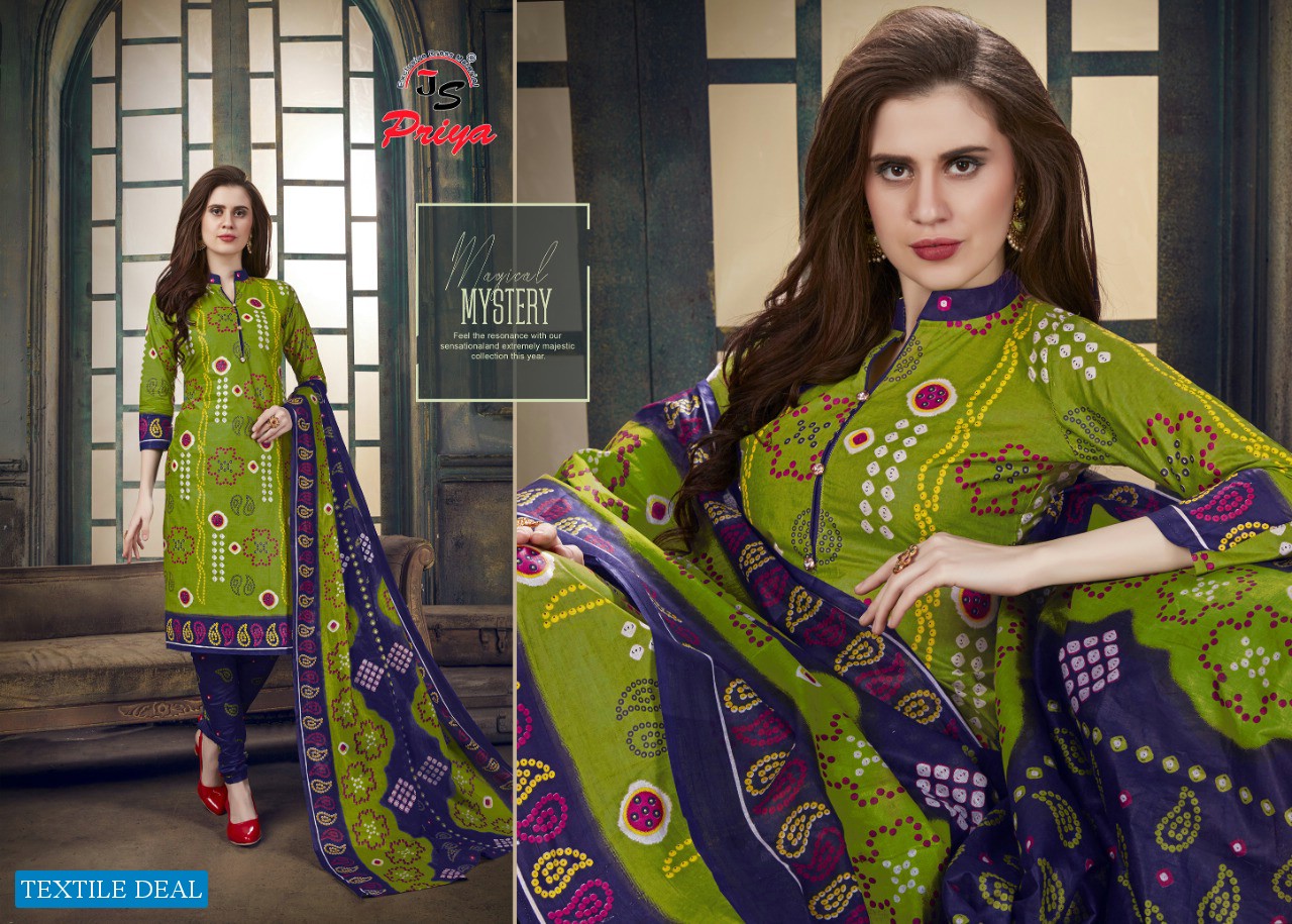 JS Priya bandhej Wholesale bandhani Dress Material