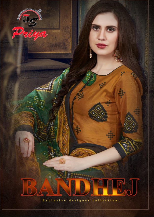 JS Priya bandhej Wholesale bandhani Dress Material