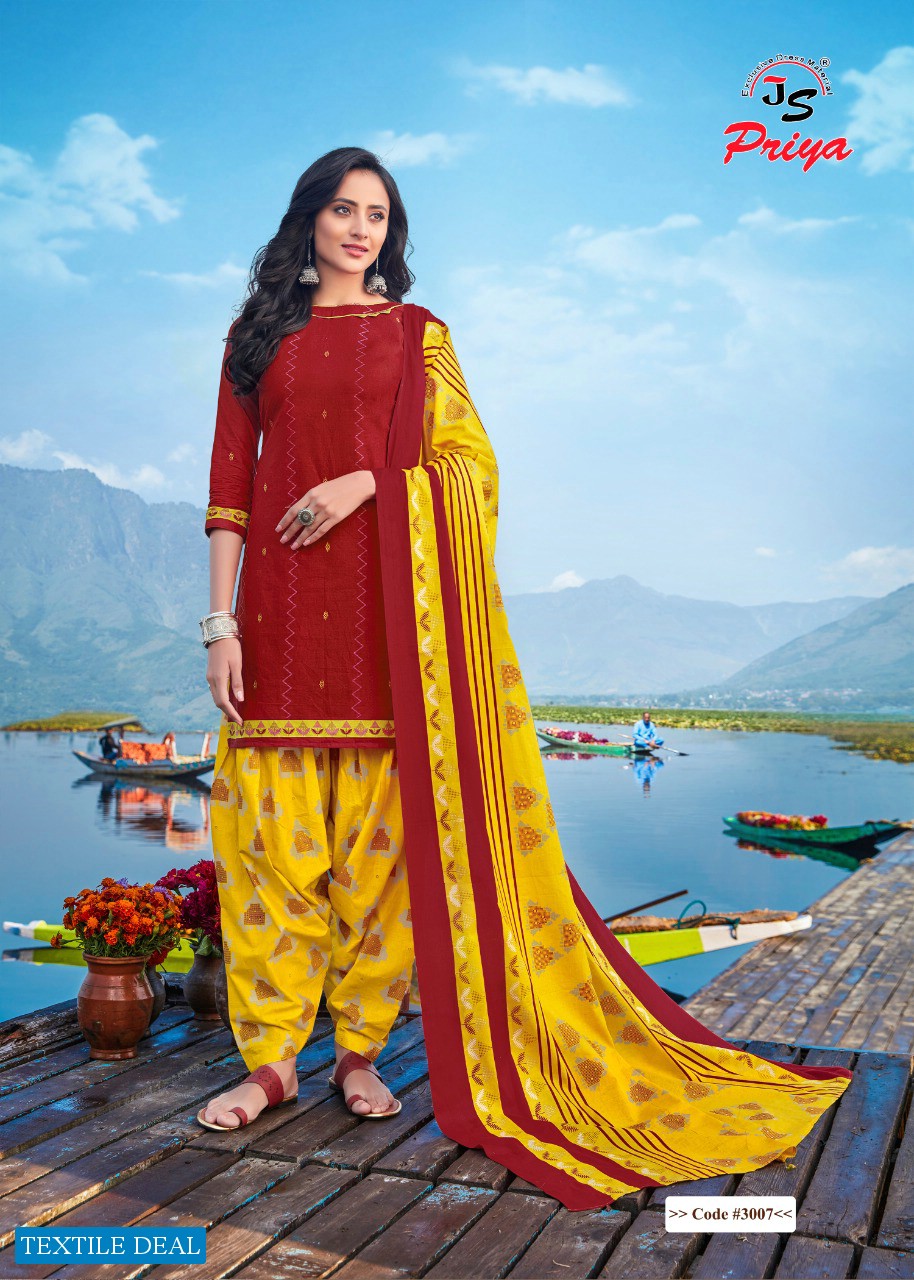 JS priya Pragha Vol-3 Wholesale Cotton Printed Dress Material