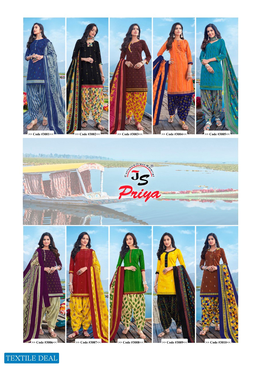 JS priya Pragha Vol-3 Wholesale Cotton Printed Dress Material