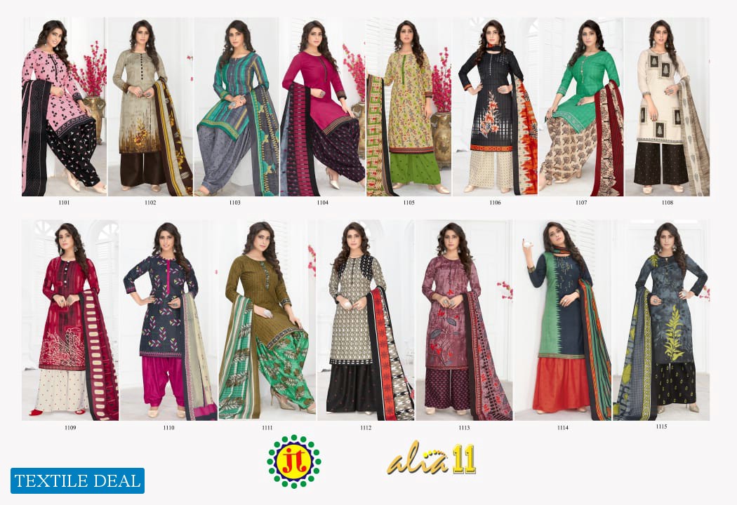 JT Alia vol-11 Wholesaler Chudidar Dress material