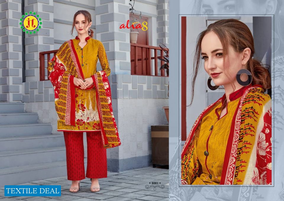 JT Alia vol-8 Wholesaler Chudidar Dress material