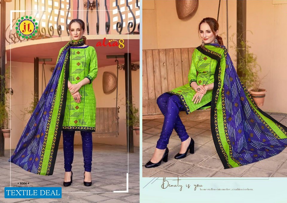 JT Alia vol-8 Wholesaler Chudidar Dress material