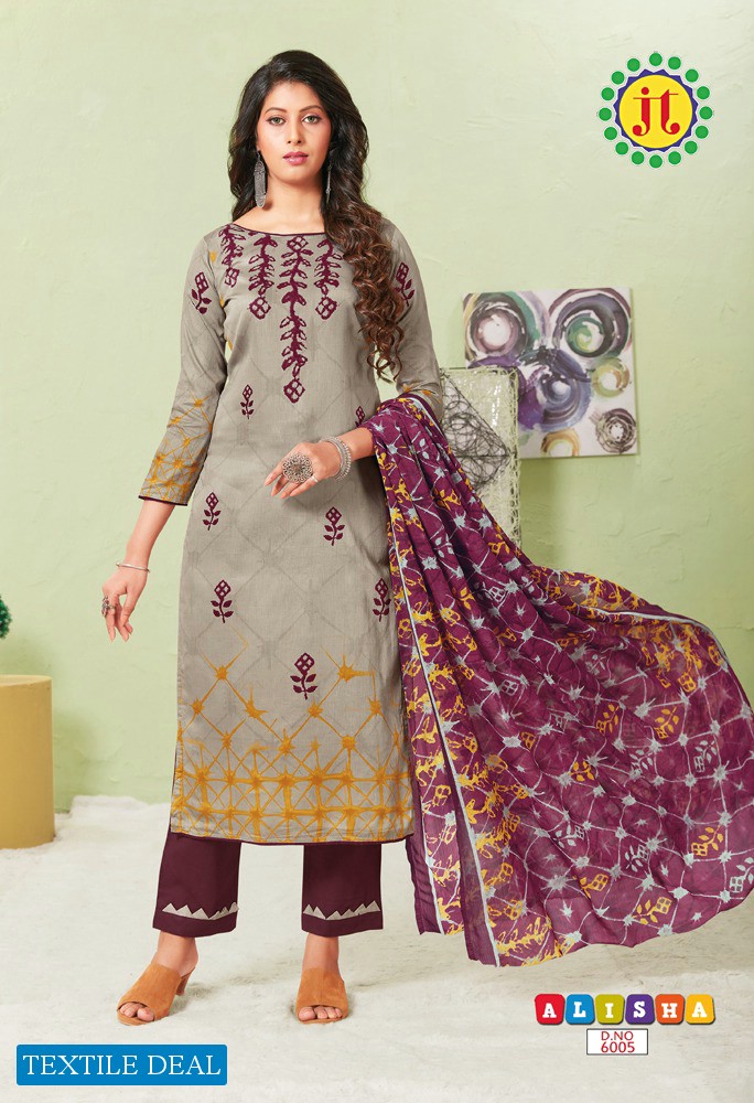 JT Alisha Karachi Vol-6 Wholesale printed Dress Material