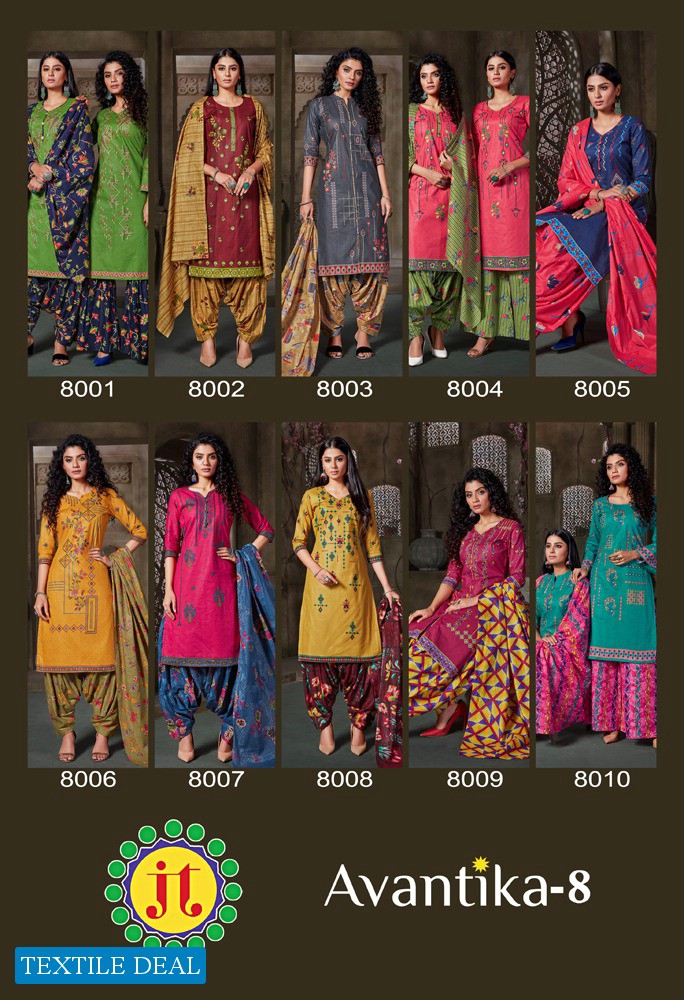 JT Avantika Vol-8 Wholesale printed Dress Material